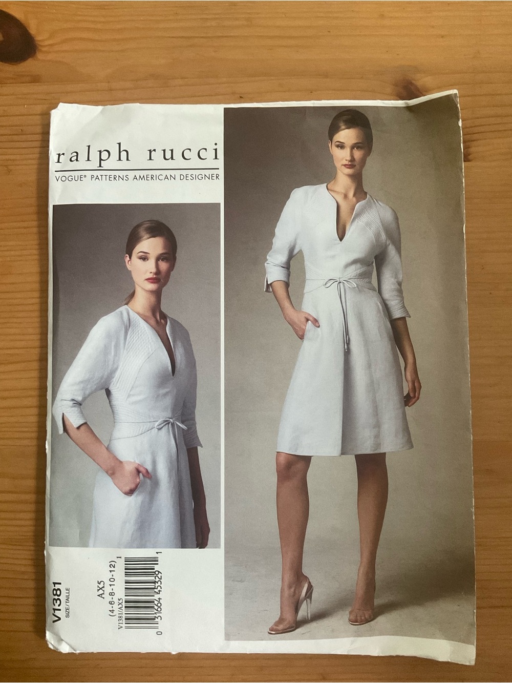 Ralph Rucci White V-Neck Tie-Waist Dress